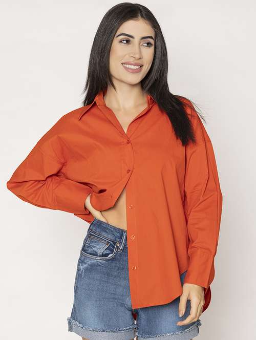 women solid oversized shirt - 20562567 -  Standard Image - 0