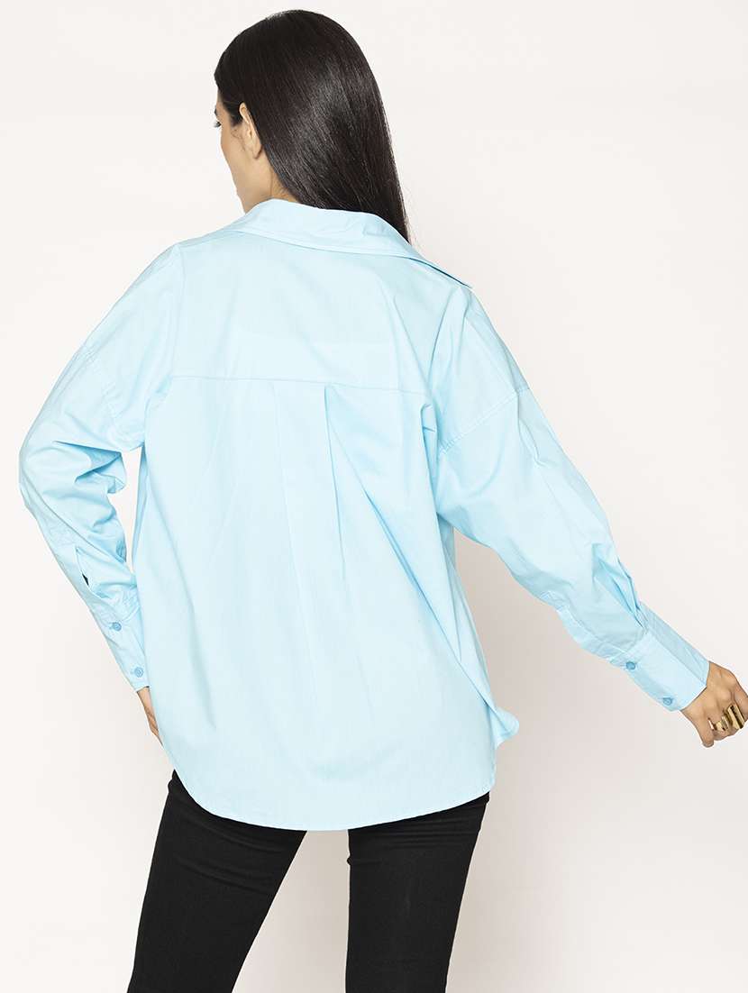 women solid oversized shirt - 20562569 - Standard Image - 2
