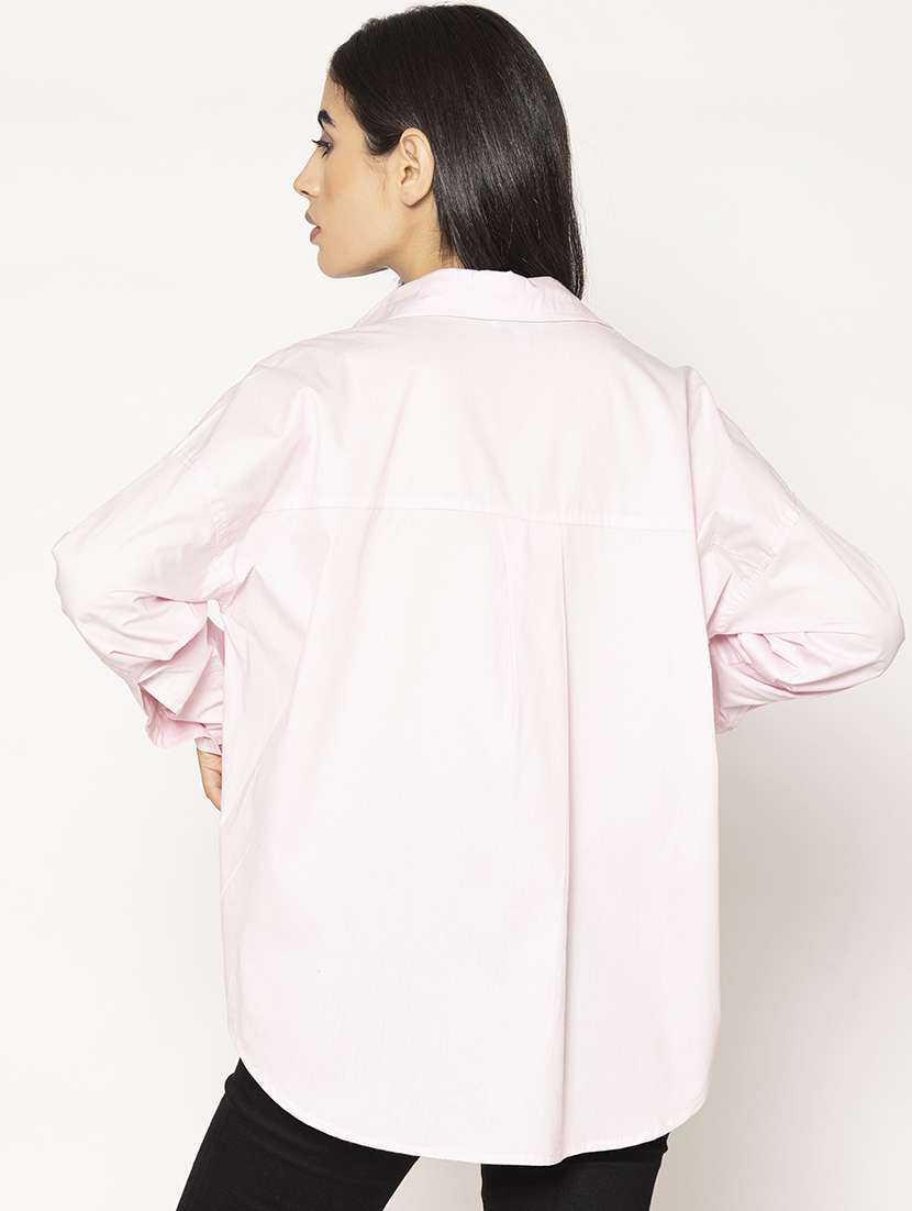 women solid oversized shirt - 20562570 - Standard Image - 2