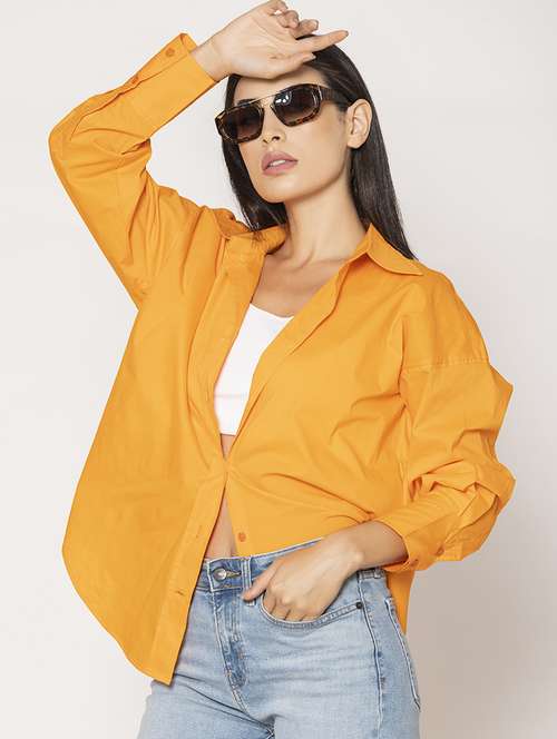 women solid oversized shirt - 20562574 - Standard Image - 0