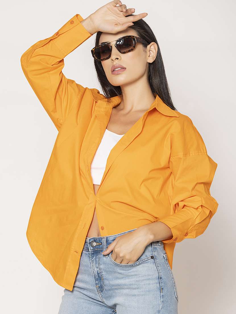 Women Solid Oversized Shirt