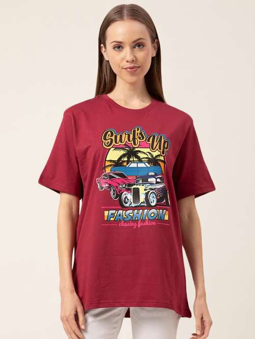 women's front print crew neck t-shirt - 20562579 -  Standard Image - 0