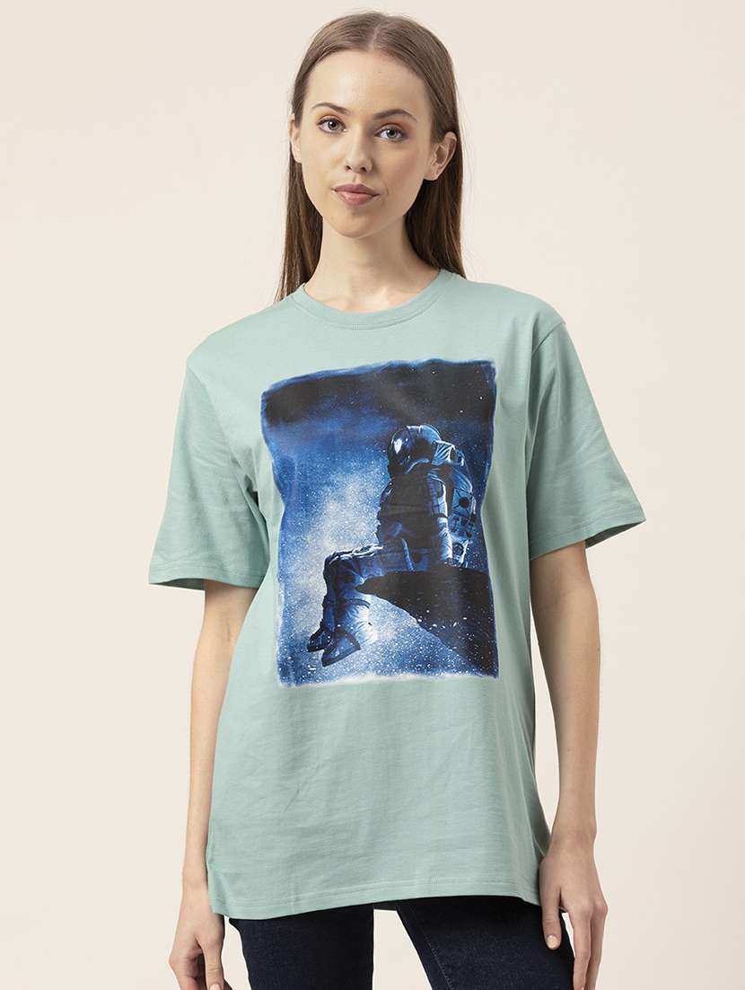 women's front print crew neck t-shirt