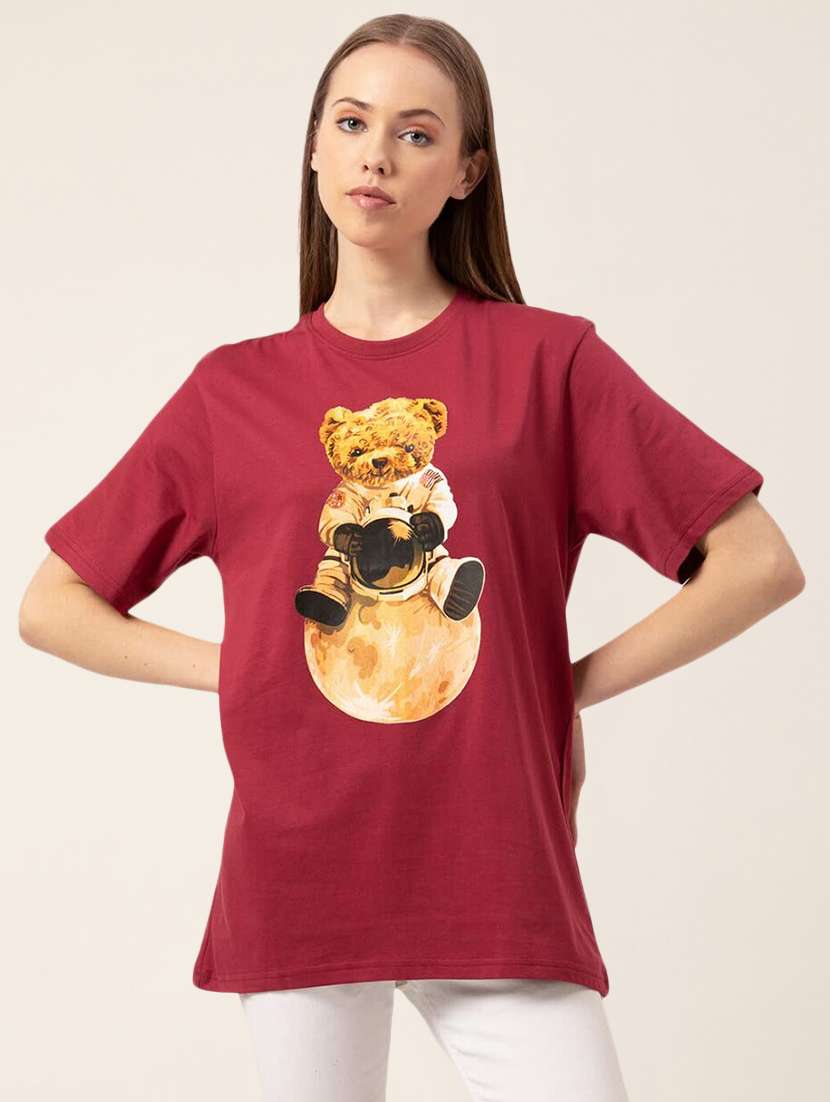 women's chest print  t-shirt