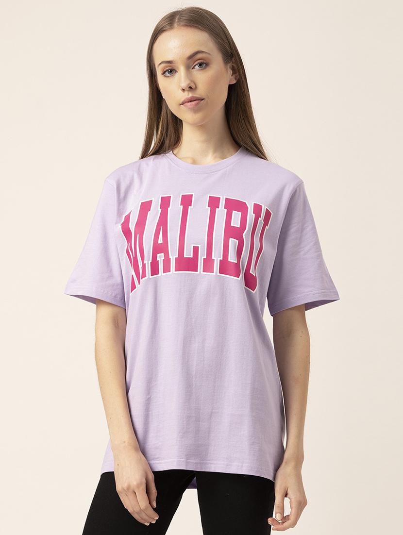 women's chest print crew neck t-shirt