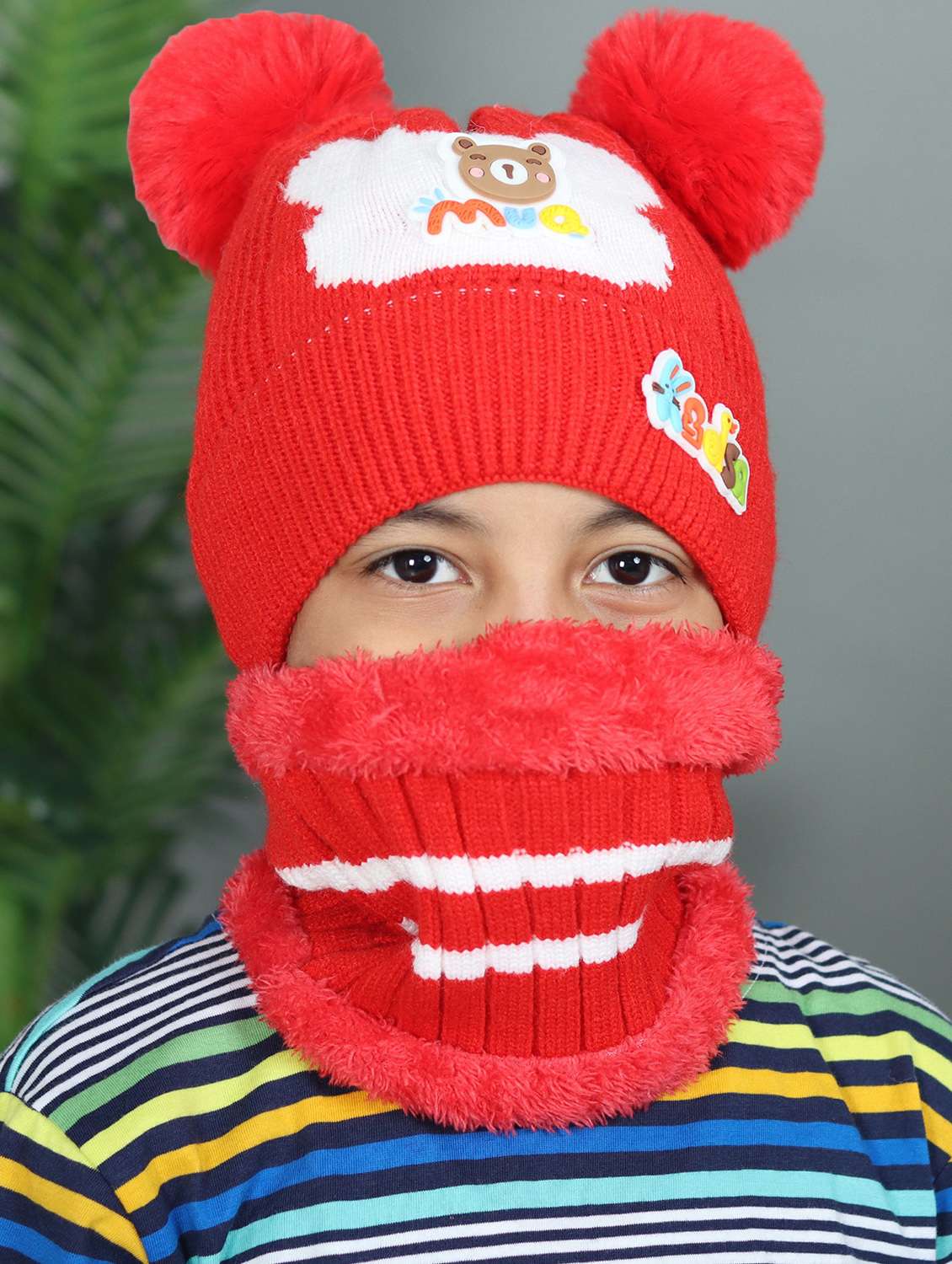 kids cap with neck muflar