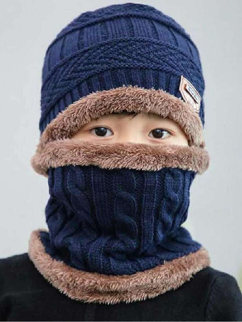 kids cap with neck muflar