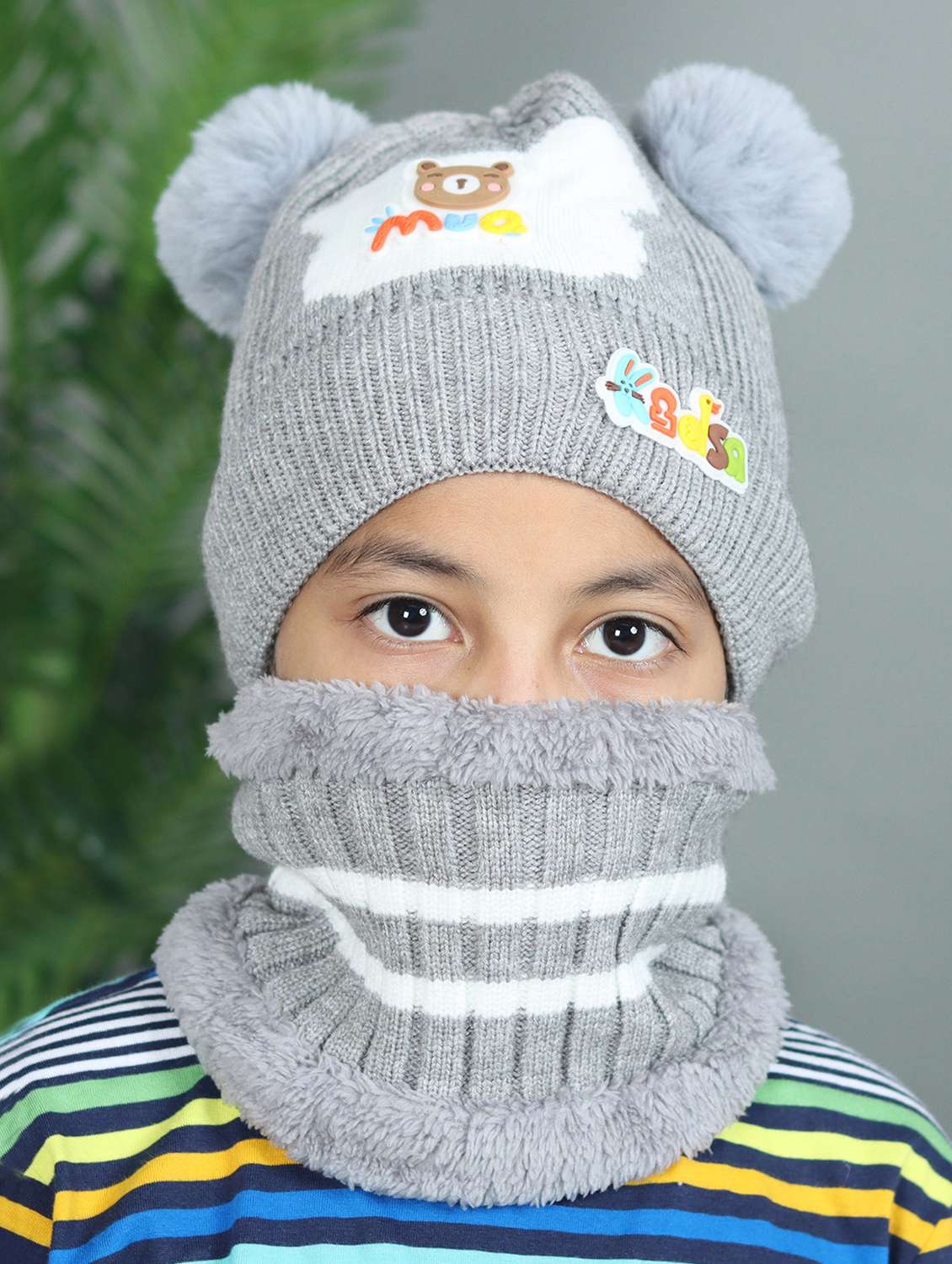 kids cap with neck muflar