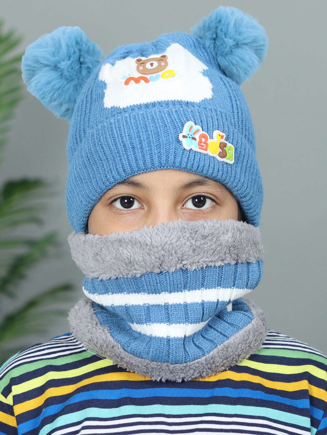 kids cap with neck muflar