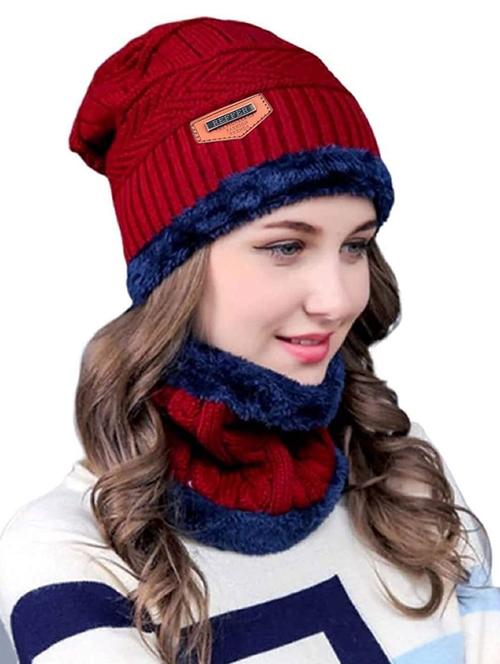 women cap with neck muflar - 20562857 -  Standard Image - 0