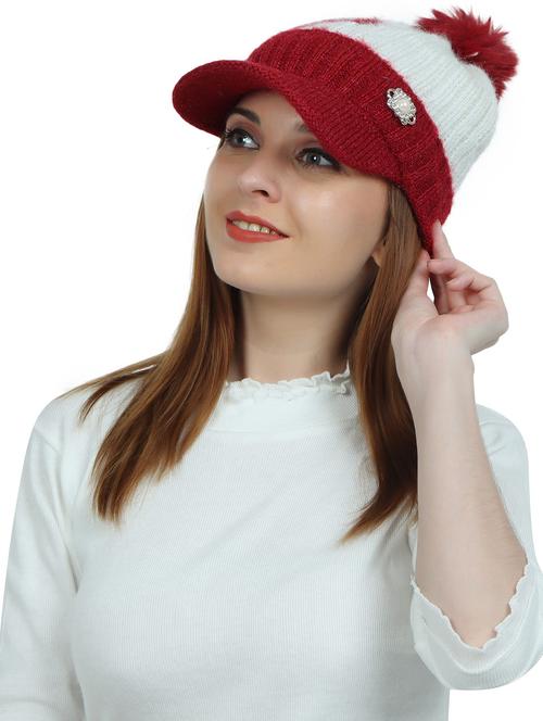 women red & grey wool cap - 20562870 -  Standard Image - 0