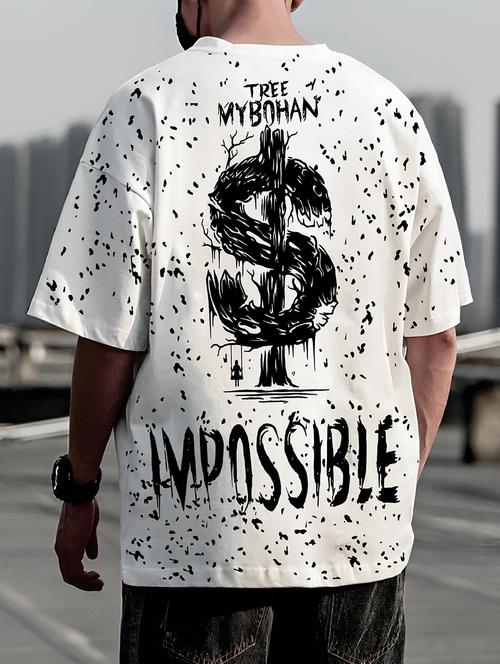 men white oversized front & back printed t-shirt - 20563052 - Standard Image - 0