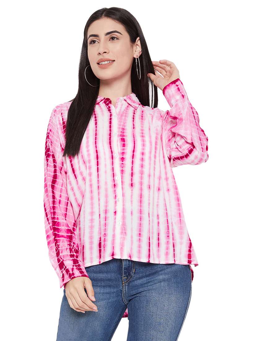 women tie & dyed relaxed fit shirt