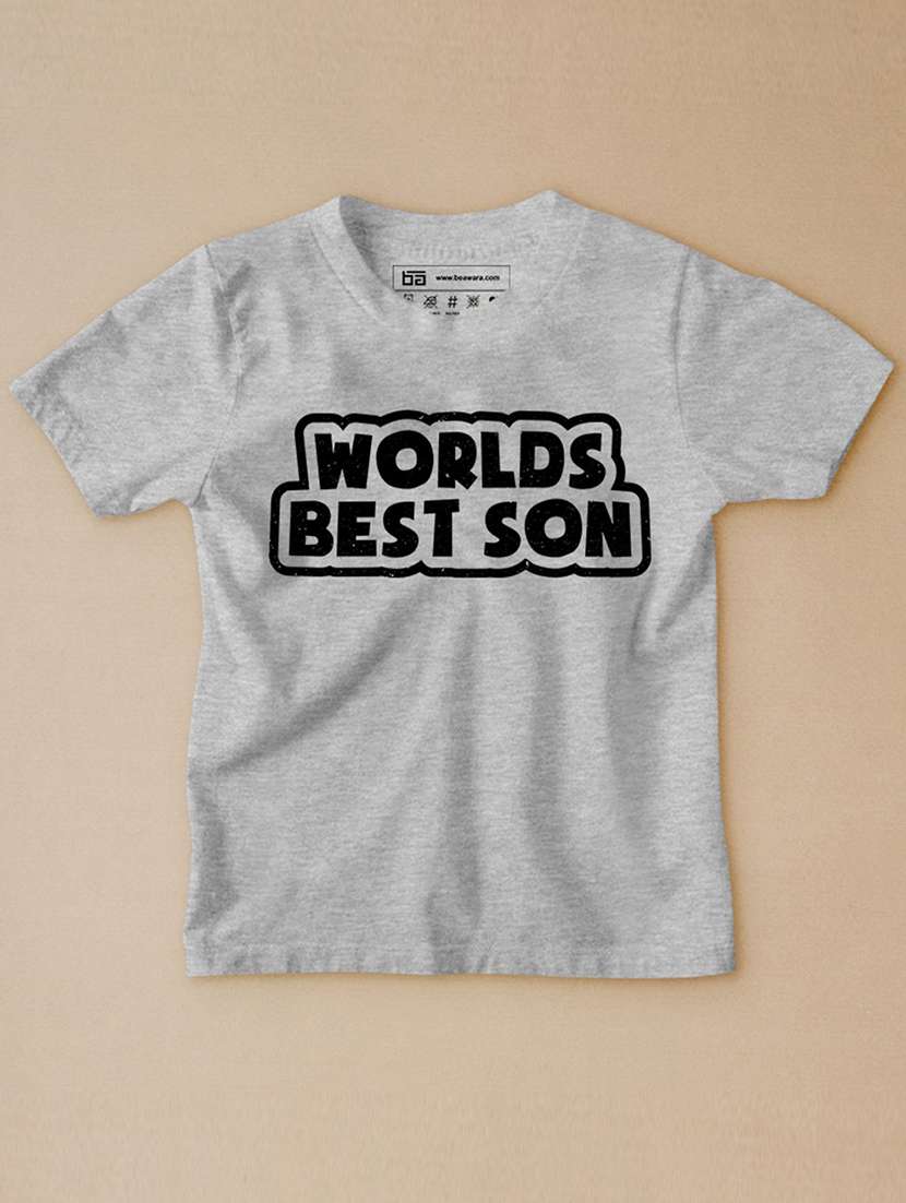 boys round neck typographic print t-shirt