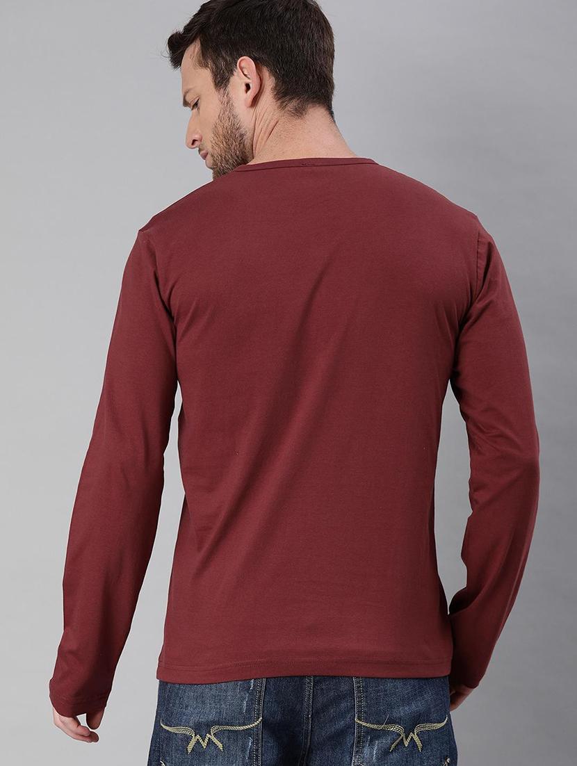 men long sleeved solid plain t-shirt - 20563590 - Standard Image - 2