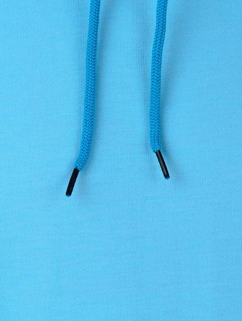 women solid light blue hooded sweatshirt - 20564589 -  Standard Image - 2