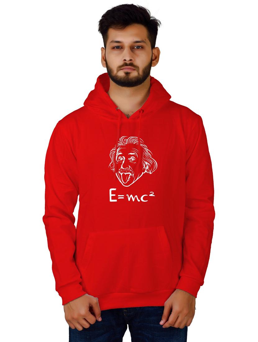 men front print hooded sweatshirt