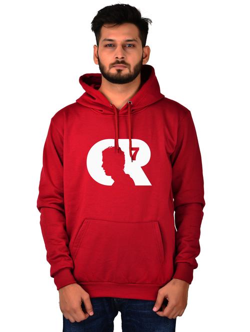 men maroon graphic hooded sweatshirt - 20564687 - Standard Image - 0