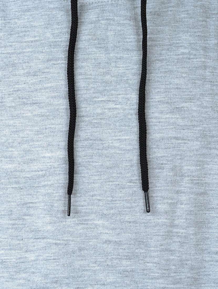 women grey melange graphic hooded sweatshirt - 20564720 -  Standard Image - 2