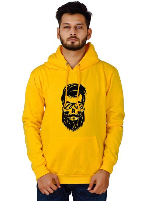 men yellow graphic hooded sweatshirt - 20564765 - Standard Image - 0