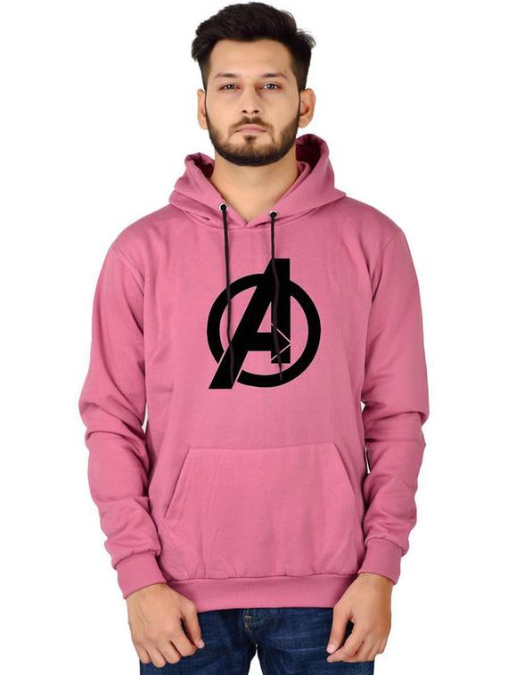 men pink typographic hooded sweatshirt - 20564787 - Zoom Image - 0