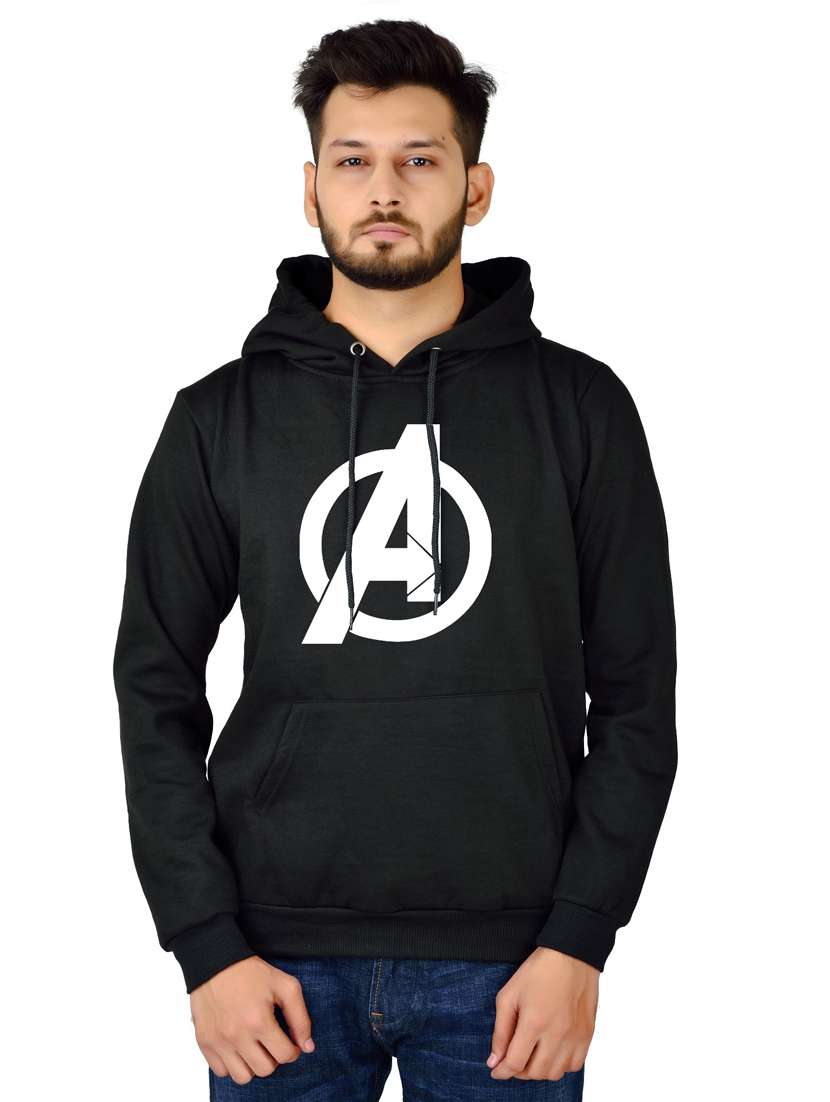 men black typographic hooded sweatshirt - 20564789 - Zoom Image - 0