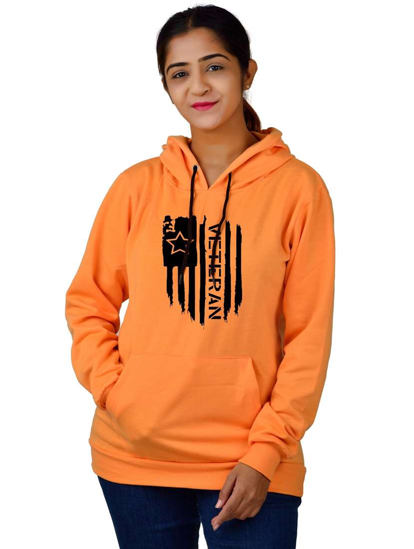 orange long sleeve hooded sweatshirt - 20564814 - Standard Image - 2