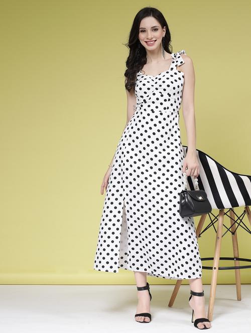 white polyester maxi dress - 20564998 -  Standard Image - 0