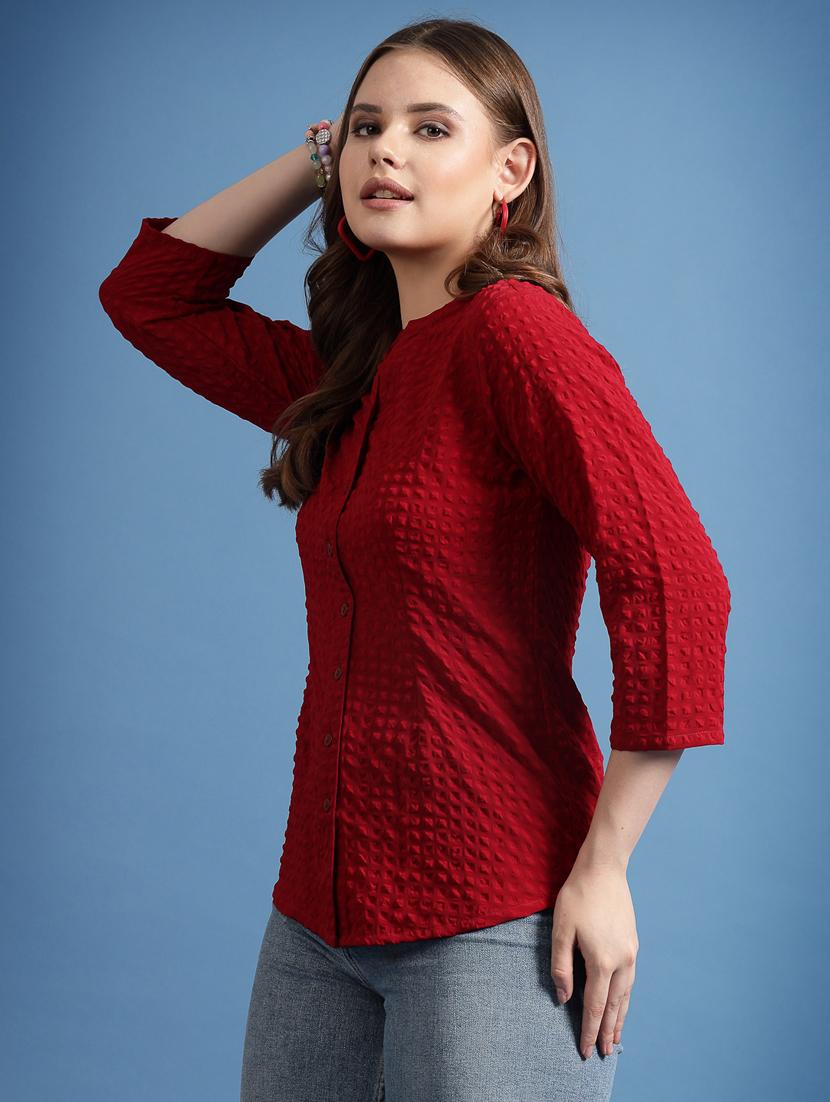 red polyester regular shirt - 20565025 - Zoom Image - 0