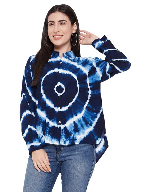 women tie & dye high-low shirt - 20565046 -  Standard Image - 0