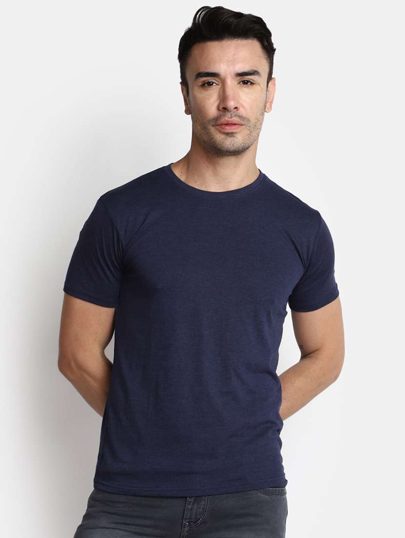 navy blue cotton regular t-shirt