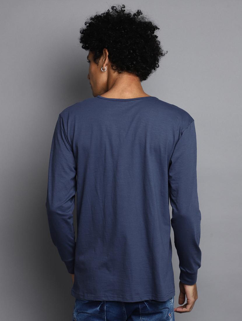 blue cotton plain tshirt - 20565306 - Standard Image - 2