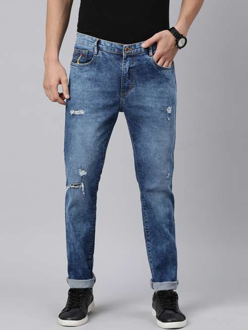 mens slim fit distressed jeans - 20565788 -  Standard Image - 0