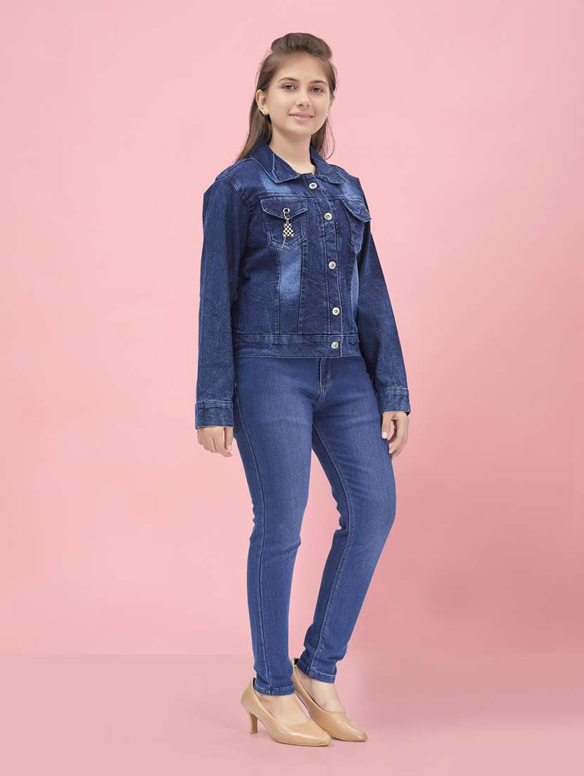 girl long sleeve denim jacket - 20567450 - Standard Image - 2