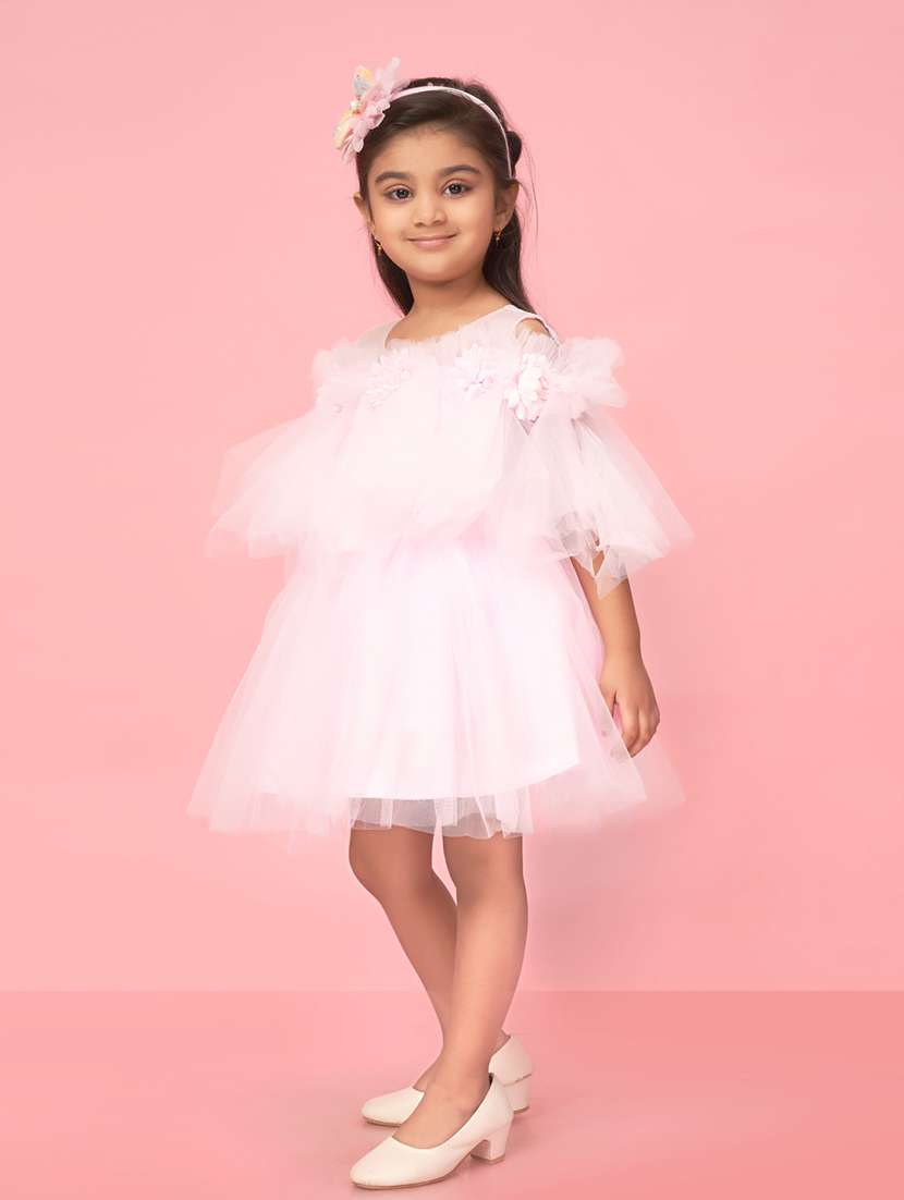 women round neck self-design frock - 20567769 -  Standard Image - 2