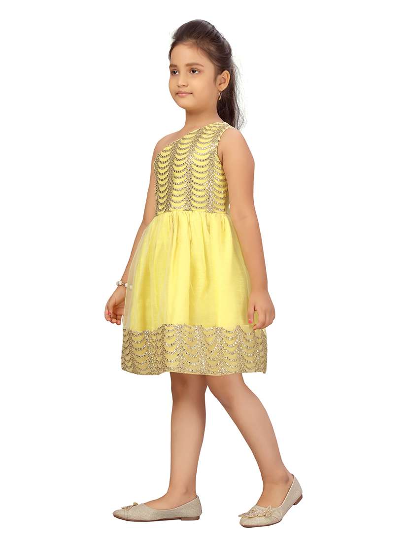 girls asymmetric neck sleeveless frock - 20568293 -  Standard Image - 2