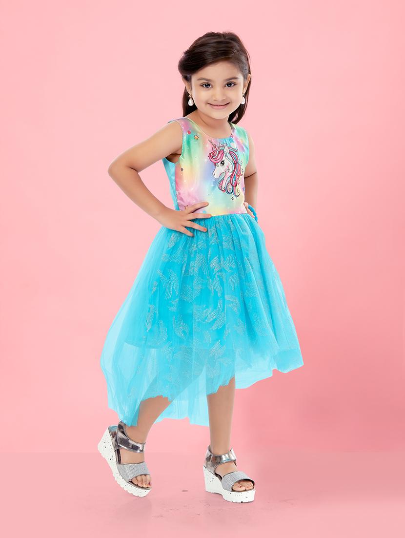 girls round neck sleeveless frock - 20568350 - Standard Image - 2