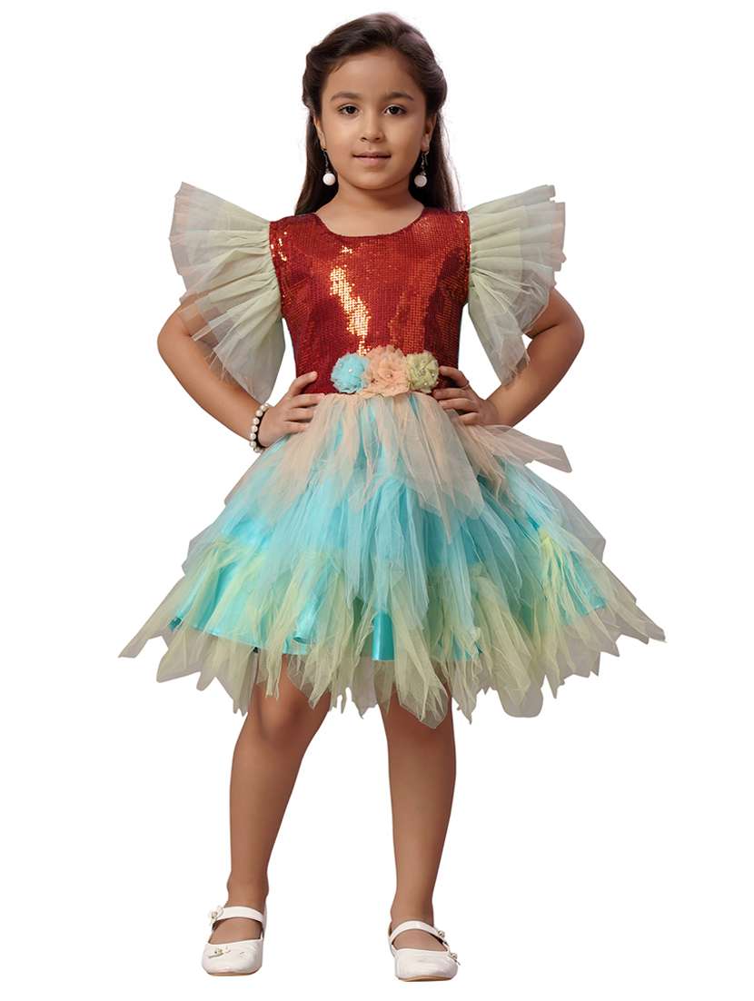 girls round neck sleeveless frock