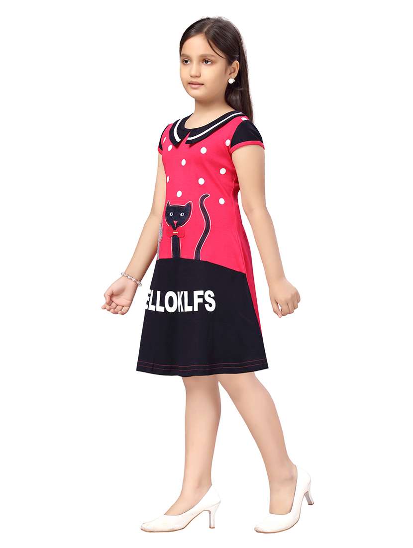 girls round neck cape sleeve frock - 20568362 -  Standard Image - 2