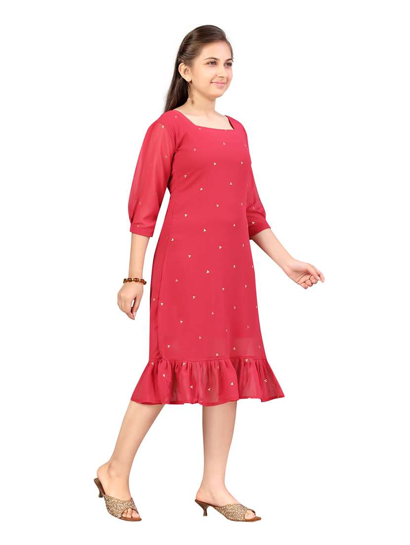 girls sqaure neck printed frock - 20568379 -  Standard Image - 2