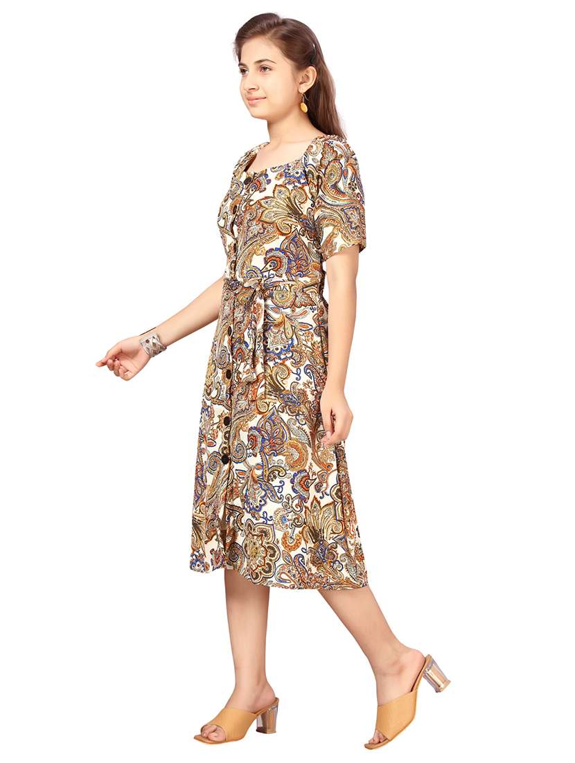 girls square neck short sleeves frock - 20568386 -  Standard Image - 2