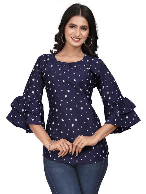 women printed bell sleeves top - 20569325 -  Standard Image - 0
