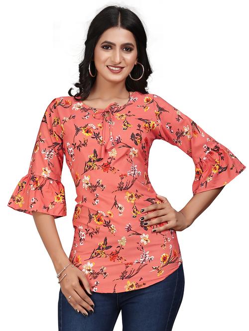 women printed bell sleeves top - 20569327 -  Standard Image - 0