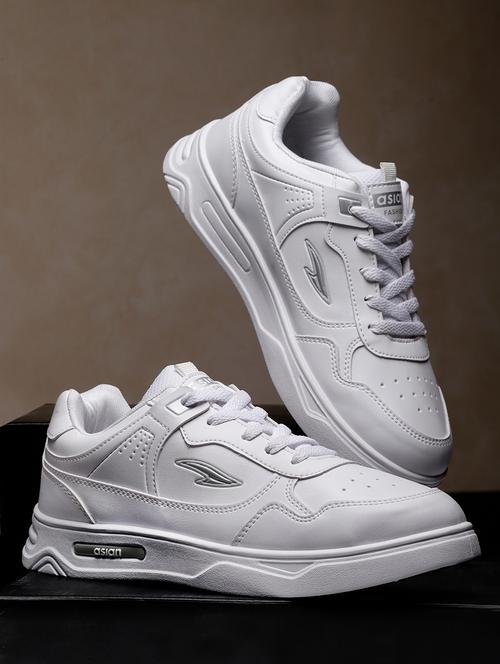 men white lace up sneaker - 20569380 -  Standard Image - 0