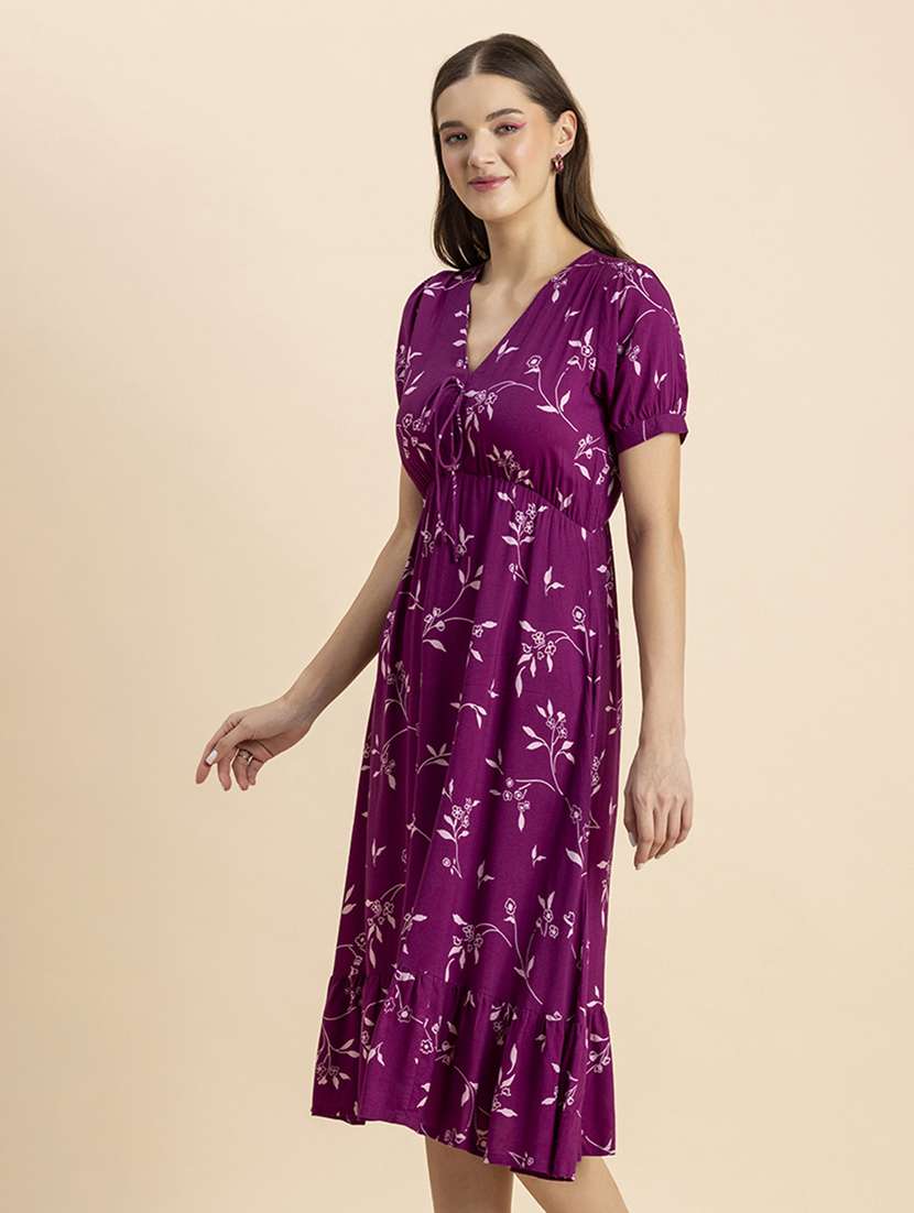 women floral printed fit & flare dress - 20570727 -  Standard Image - 2