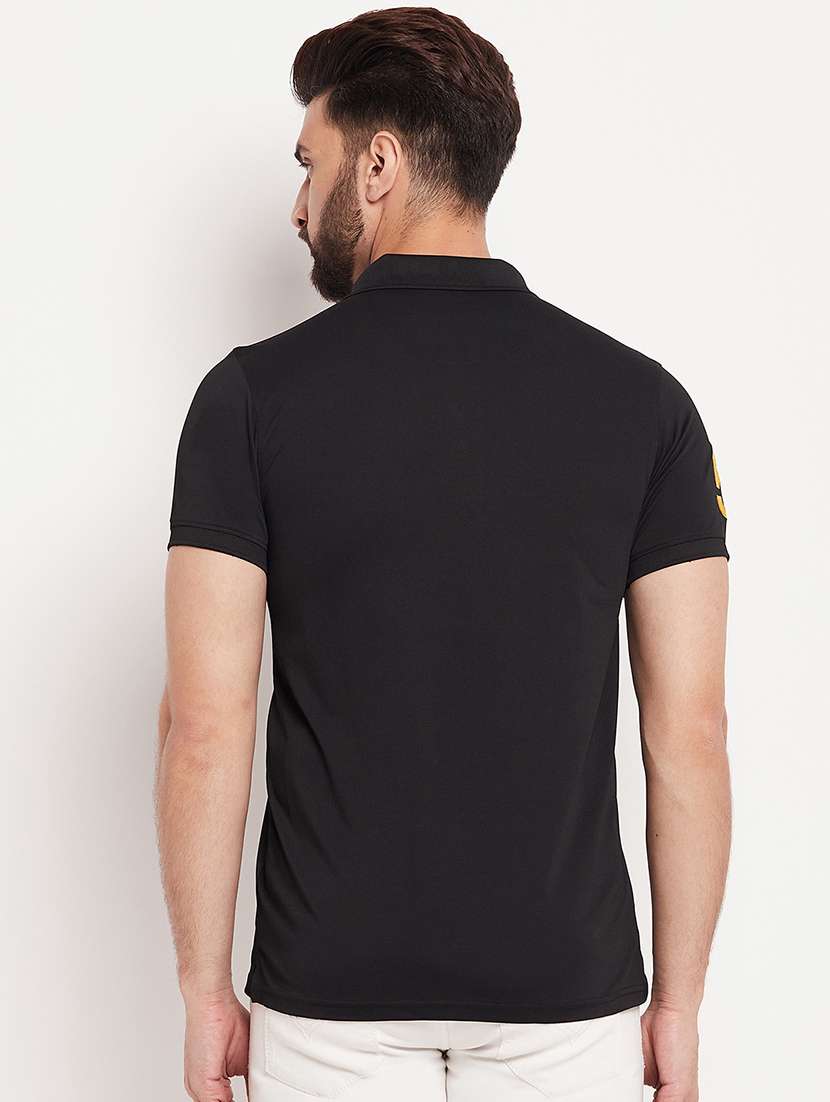 men black embroidered detailed polo t-shirt - 20570791 -  Standard Image - 2