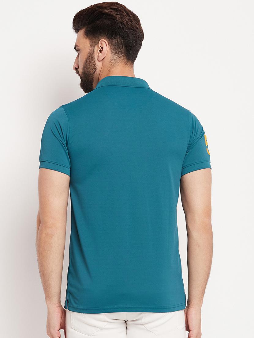 men sea green embroidered detailed polo t-shirt - 20570794 - Standard Image - 2