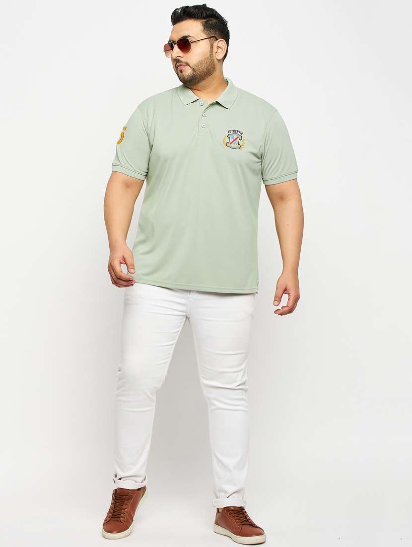 men light green plus size polo t-shirt - 20570867 -  Standard Image - 2