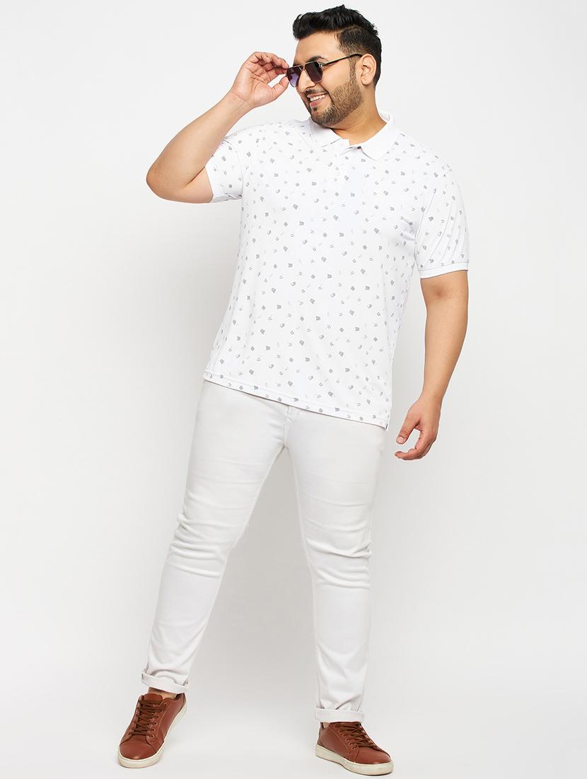 men white printed plus size polo t-shirt - 20570899 - Standard Image - 2