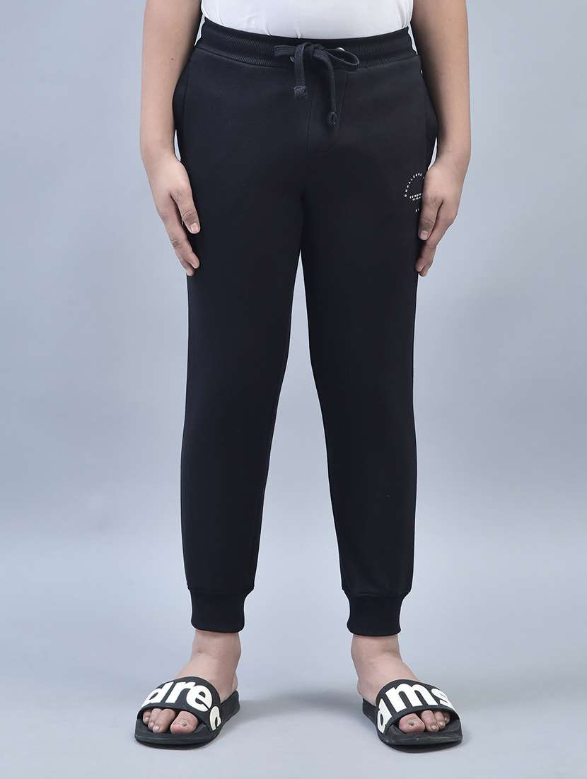 boys solid typographic placement print jogger